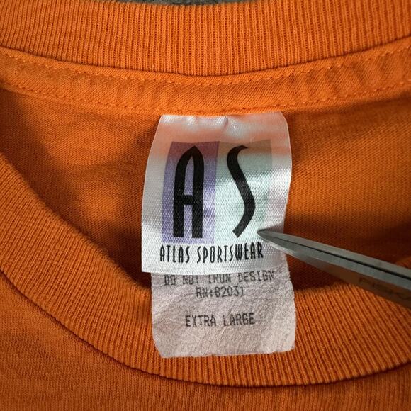 VINTAGE Atlas Sportswear Shirt Mens XL Orange Halloween Teddy Bear Graphic - Picture 6 of 12